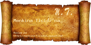 Menkina Ticiána névjegykártya